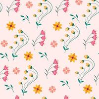 Seamless flower pattern design . Floral print for fabric vector