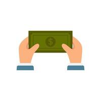 Hand with paper money. Concept of financial operation and invecting money vector