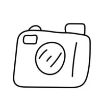 Camera in doodle style. isolated on white background vector