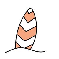 Surfboard in doodle style. isolated on white background vector