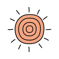 Sun in doodle style. isolated on white background vector