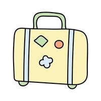 Suitcase in doodle style. isolated on white background vector