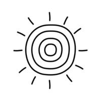 Sun in doodle style. isolated on white background vector