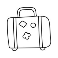Suitcase in doodle style. isolated on white background vector