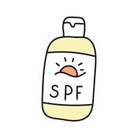 Sunscreen in doodle style. isolated on white background vector