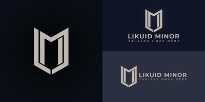abstract initial letters LM or ML logo in gold color isolated on multiple background colors. The logo is suitable for home furnishing logo design inspiration templates. vector