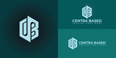 Abstract initial letters CB or BC logo in blue color isolated on multiple background colors. The logo is suitable for e-commerce development consultancy logo design illustration inspiration vector