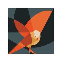 ilustración 152, geométrico ilustración de naranja pájaro vector