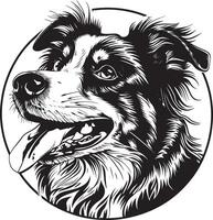 Australian Shepherd dog clipart, Australian Shepherd black vector