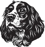 english Cocker Spaniel dog clipart, english Cocker Spaniel black vector