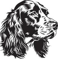 english Cocker Spaniel dog clipart, english Cocker Spaniel black vector