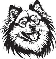 keeshond perro clipart, keeshond negro vector