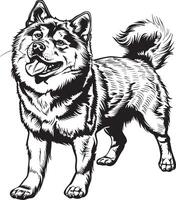 Akita dog clipart, Akita black vector