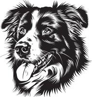 Australian Shepherd dog clipart, Australian Shepherd black vector