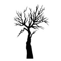 black color leafless tree icon on white background in winter season dry weather autumn . illustration vector
