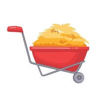 Cart with hay color symbol. illustration vector