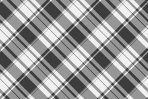 Lined plaid textile fabric, cover pattern texture. Xmas seamless background check tartan in vintage gray and white colors. vector