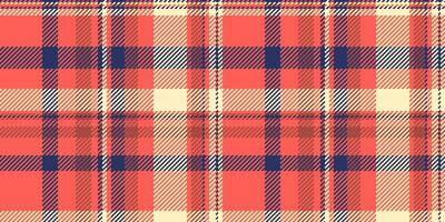 Customized check plaid tartan, guy textile pattern texture. Duvet cover background seamless fabric in red and light colors. vector