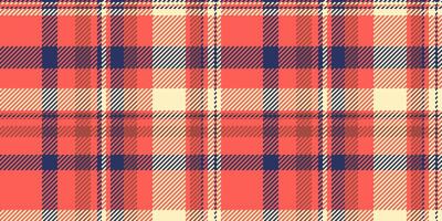 Customized check plaid tartan, guy textile pattern texture. Duvet cover background seamless fabric in red and light colors. vector