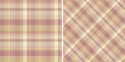 Background texture seamless of plaid textile check with a fabric pattern tartan. Set in trendy colors for decorative pillows in bedroom . vector
