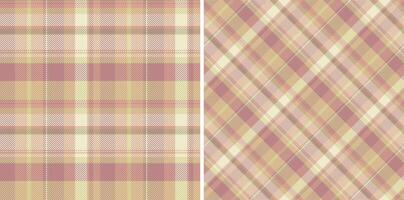 Background texture seamless of plaid textile check with a fabric pattern tartan. Set in trendy colors for decorative pillows in bedroom . vector