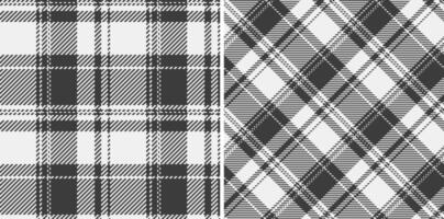 Pattern tartan texture of textile seamless background with a plaid check fabric. Set in monochrome colors. English fashion trends for the season. vector