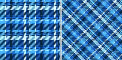 Plaid texture textile of pattern check with a tartan background fabric seamless. Set in cold colors for classic wardrobe essentials in timeless style. vector