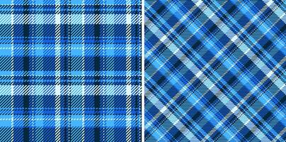 Plaid texture textile of pattern check with a tartan background fabric seamless. Set in cold colors for classic wardrobe essentials in timeless style. vector