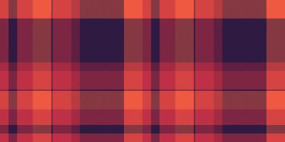 Female tartan textile check, love seamless background texture. Style fabric plaid pattern in red and dark colors. vector