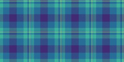Gentleman fabric plaid tartan, tailor texture pattern. Picnic seamless check textile background in cyan and teal colors. vector
