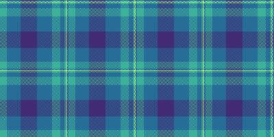 Gentleman fabric plaid tartan, tailor texture pattern. Picnic seamless check textile background in cyan and teal colors. vector