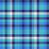Sheet plaid seamless pattern, net check textile. Flowing tartan fabric background texture in blue and cyan colors. vector