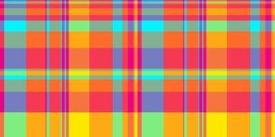 Sixties plaid fabric background, eps pattern textile texture. Kid seamless check tartan in bright and orange colors. vector