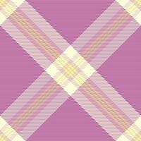 Knit seamless background pattern, checkered fabric textile . Thread texture check tartan plaid in pink and light colors. vector