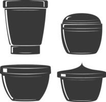 silhouette containers for cosmetics black color only vector