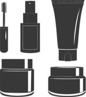 silhouette containers for cosmetics black color only vector