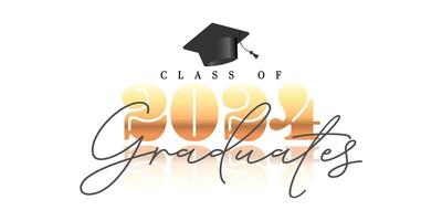 Class of 2024 graduation illustration template design vector