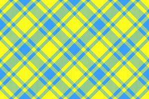 Painting plaid tartan pattern, madras textile check texture. Yuletide background seamless fabric in lime and yellow colors. vector