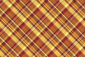 Conceptual tartan seamless textile, intricate plaid background pattern. Hispanic fabric check texture in orange and red colors. vector