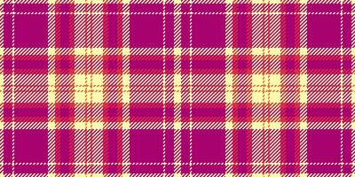 African tartan fabric texture, t-shirt pattern check. Mexico background seamless plaid textile in pink and yellow colors. vector