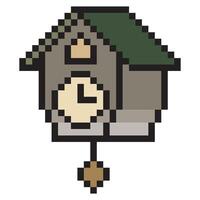 Cuckoo clock in pixel art style vector