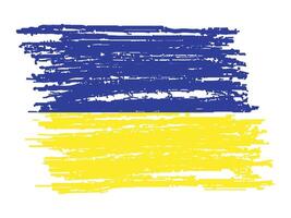 Ukraine flag with paint brush strokes vector