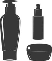 silhouette containers for cosmetics black color only vector