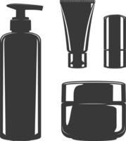 silhouette containers for cosmetics black color only vector