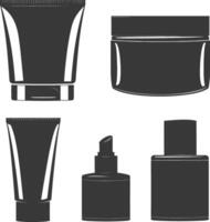 silhouette containers for cosmetics black color only vector