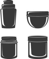 silhouette containers for cosmetics black color only vector