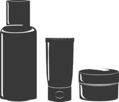 silhouette containers for cosmetics black color only vector