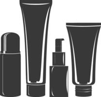silhouette containers for cosmetics black color only vector