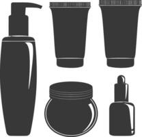 silhouette containers for cosmetics black color only vector