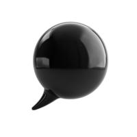 Black speech bubble isolated on transparent background png